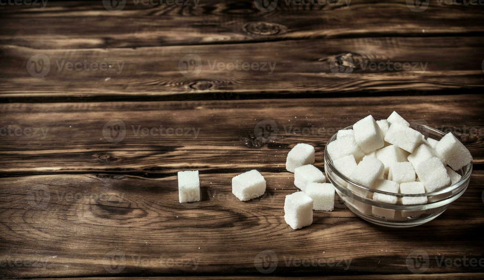 White refined sugar in the Cup. photo