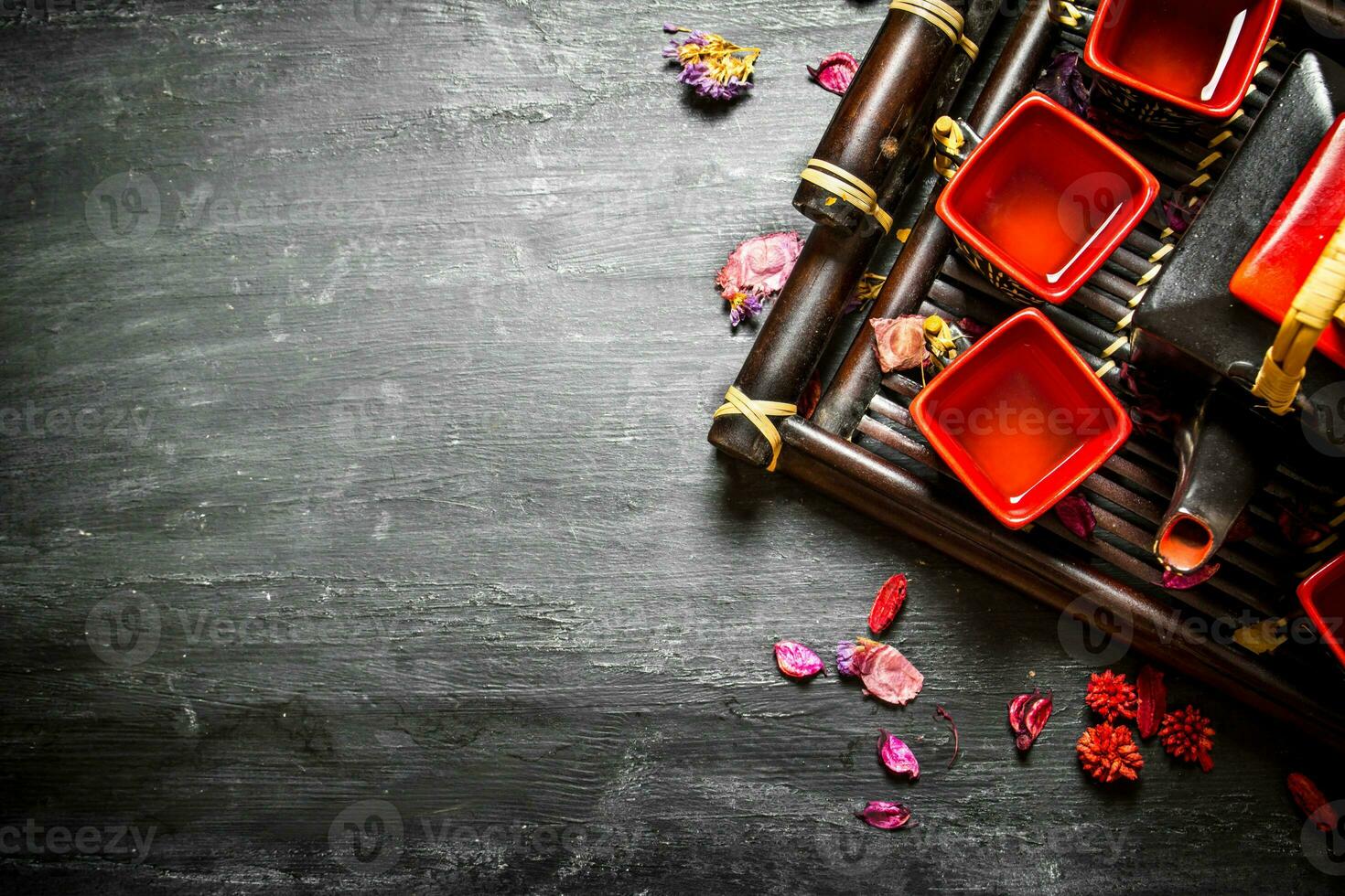 Traditional Chinese tea with herbs. photo