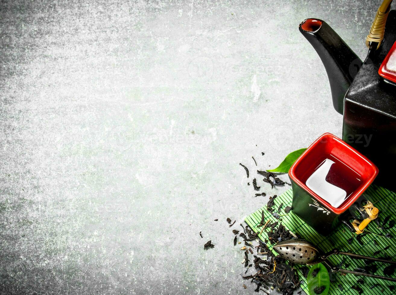fragrant tea with a kettle. photo
