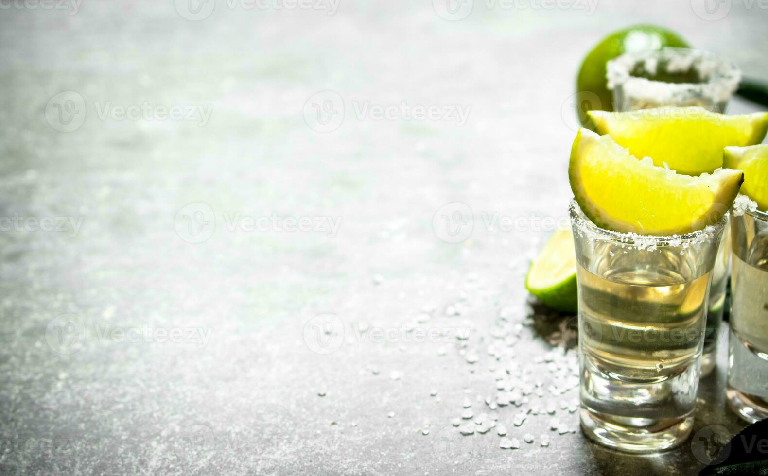 Tequila with lime and salt. photo