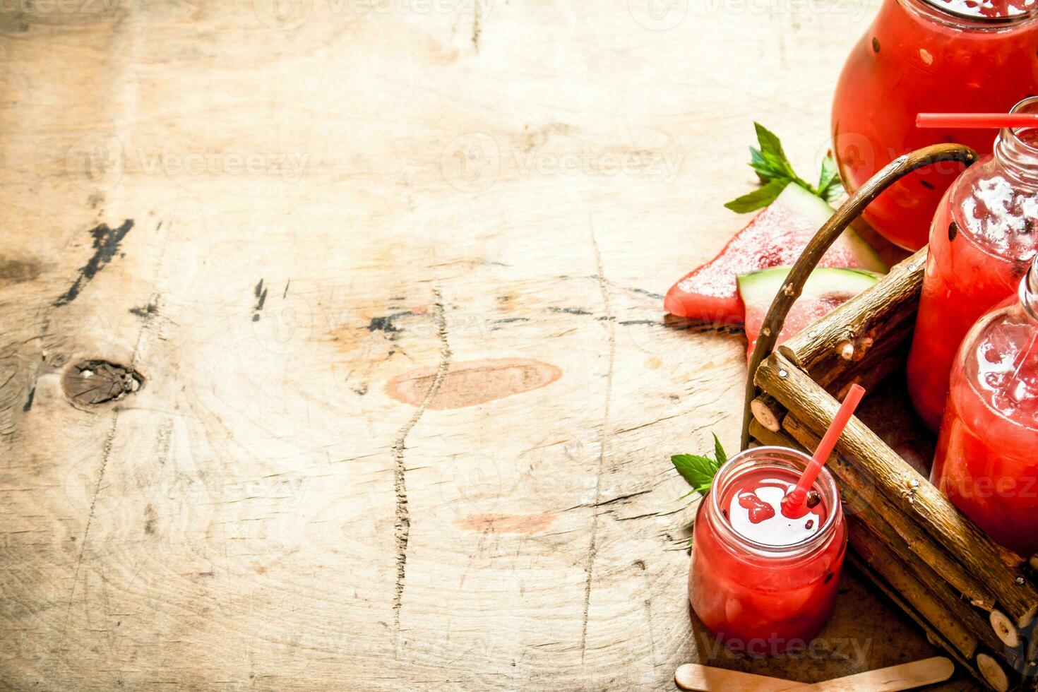 Watermelon juice with pulp. photo