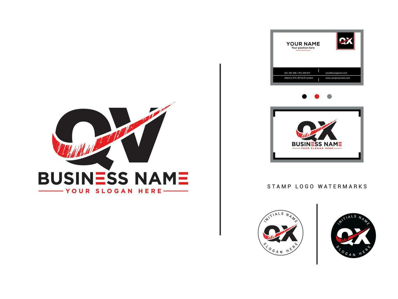 Handwriting Qv Royal Brush Logo, Typography QV Letter Brush Letter For Store vector