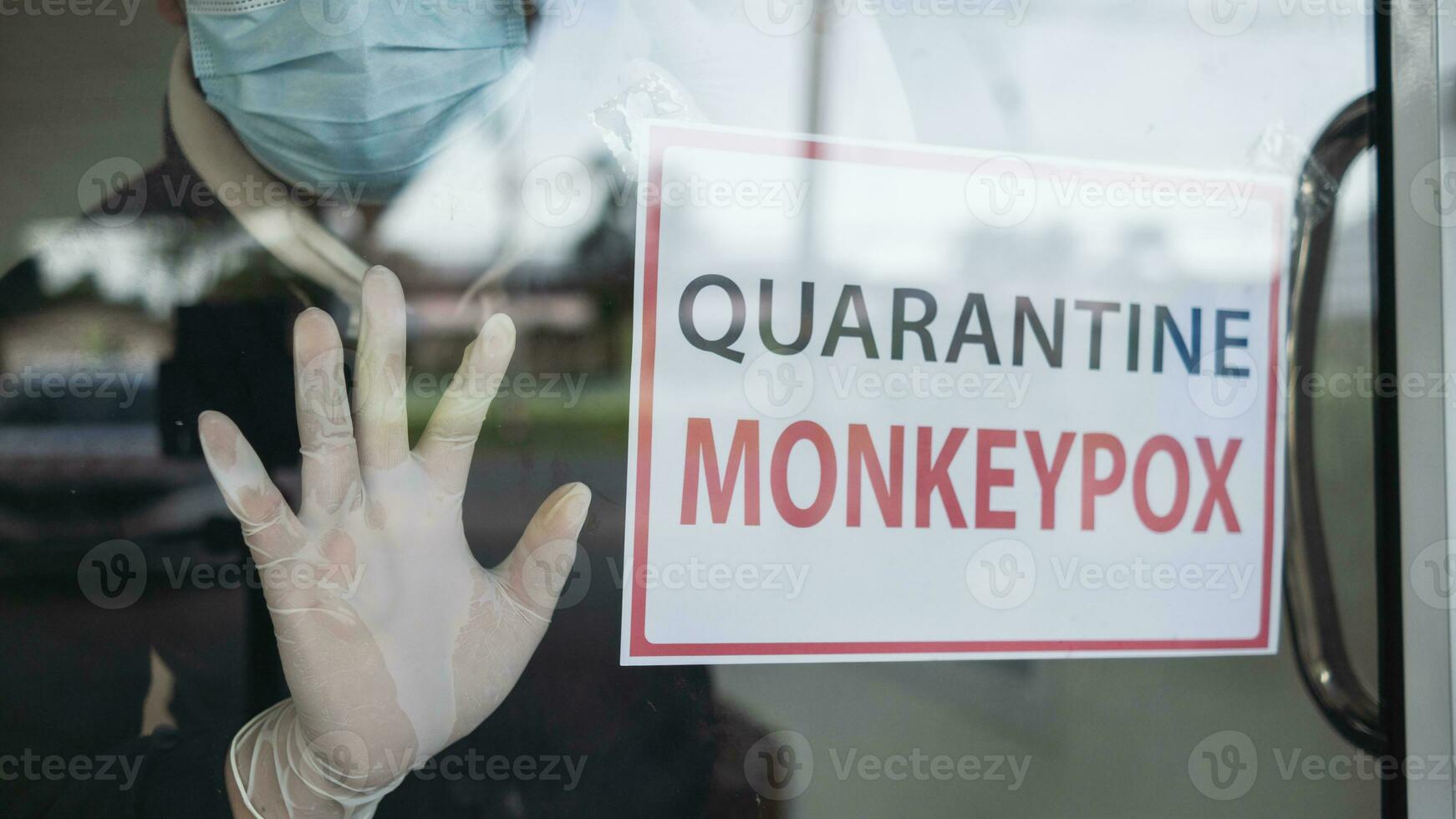 Man quarantines in isolation room for monkeypox. photo