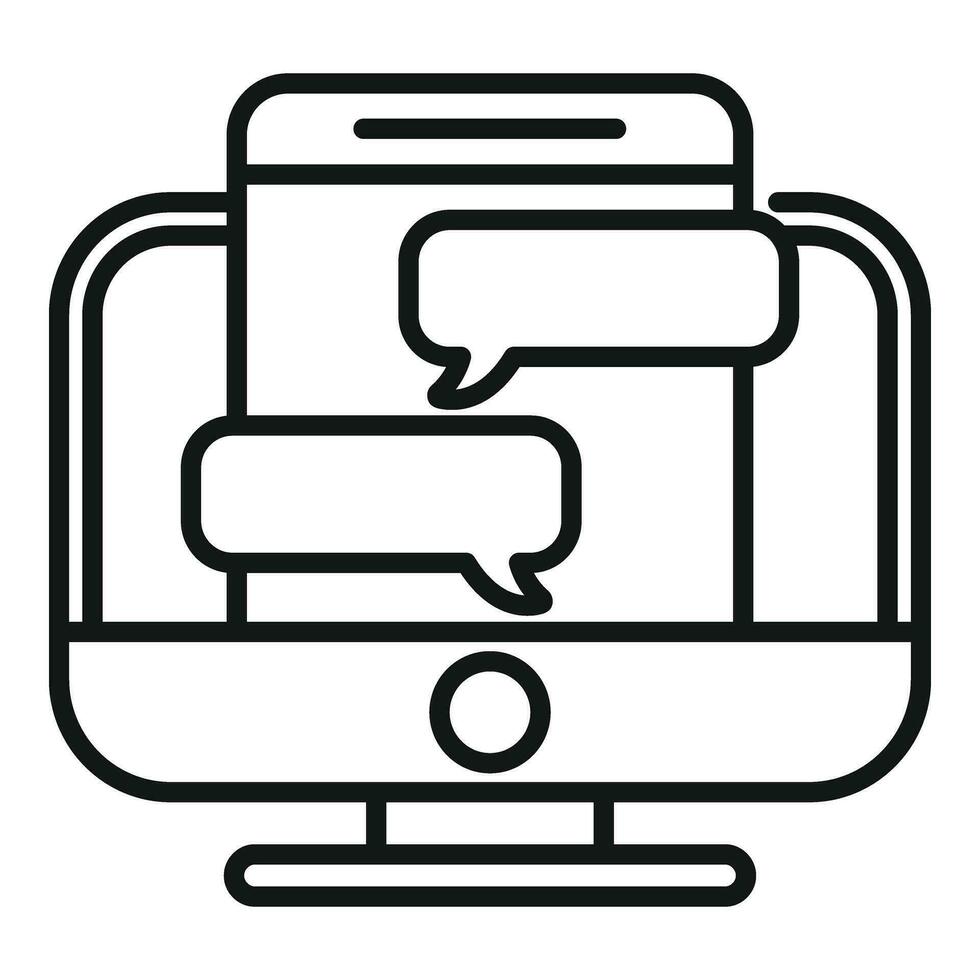 Computer chat icon outline vector. Web internet 32035476 Vector Art at ...
