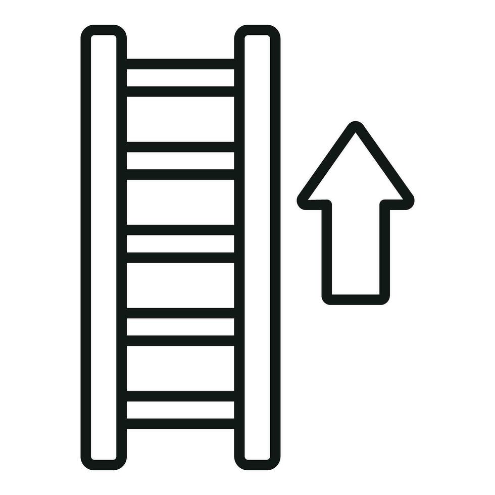 Exit staircase icon outline vector. Person leaving vector