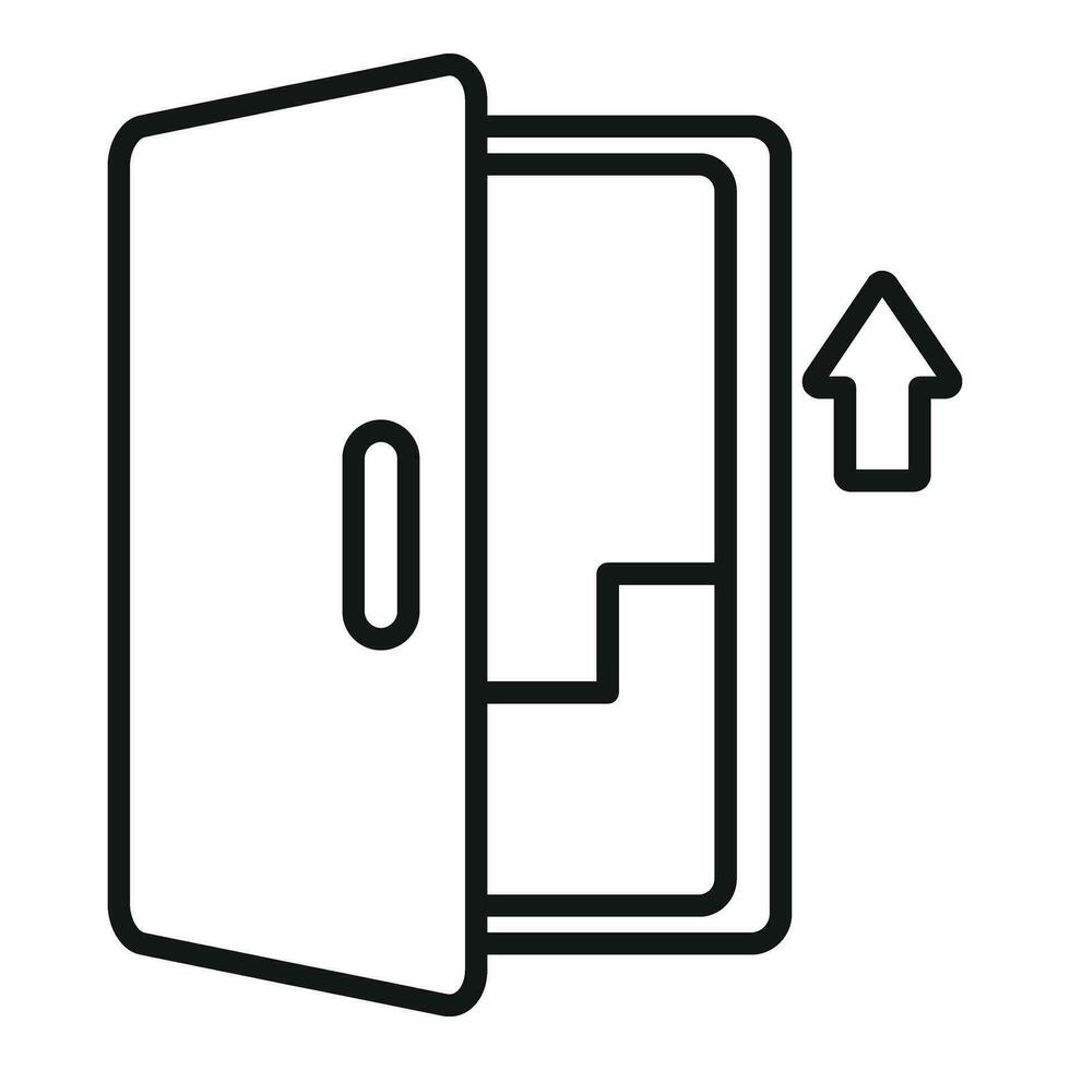 Stairs exit icon outline vector. Alarm fire vector