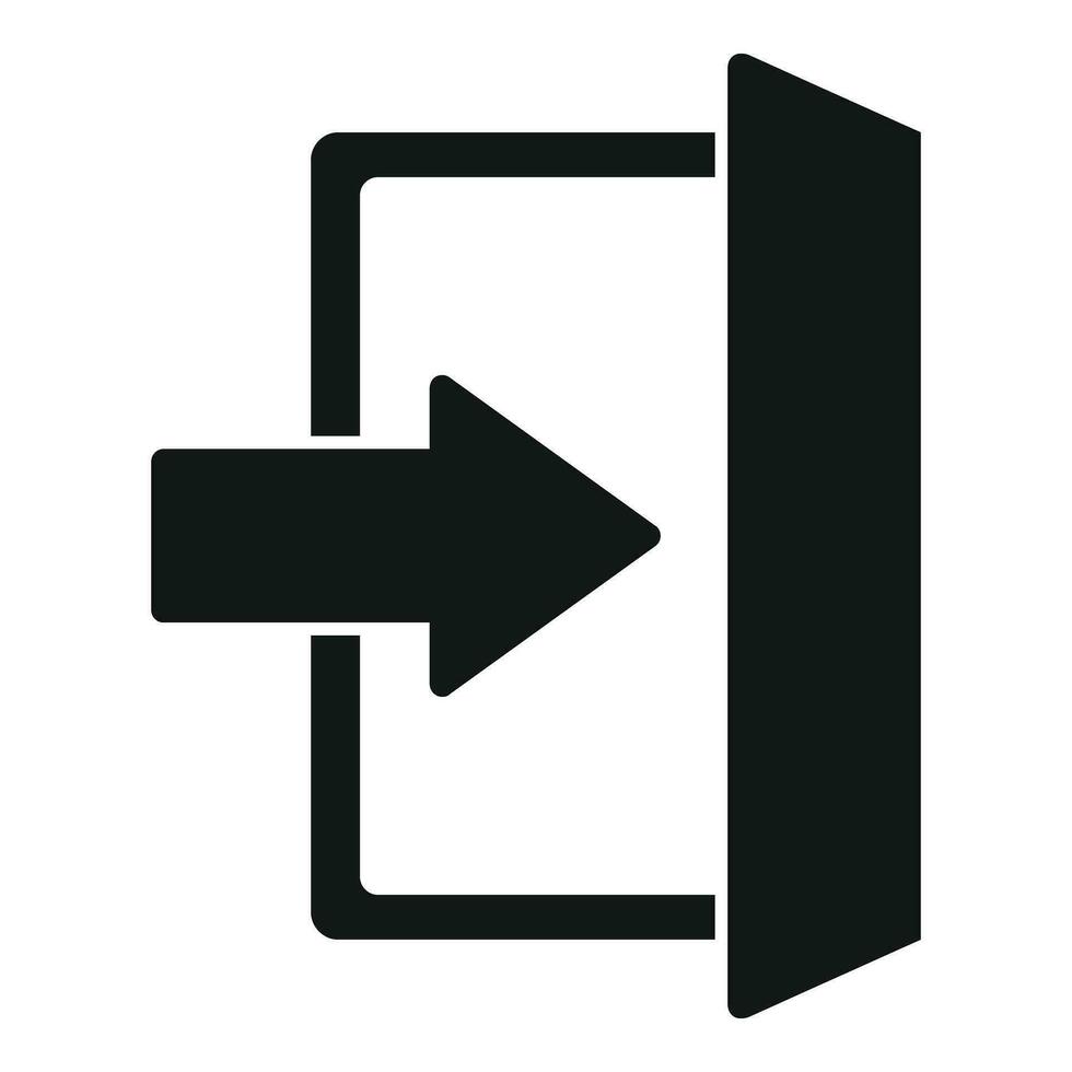 Door exit icon simple vector. People stairs vector