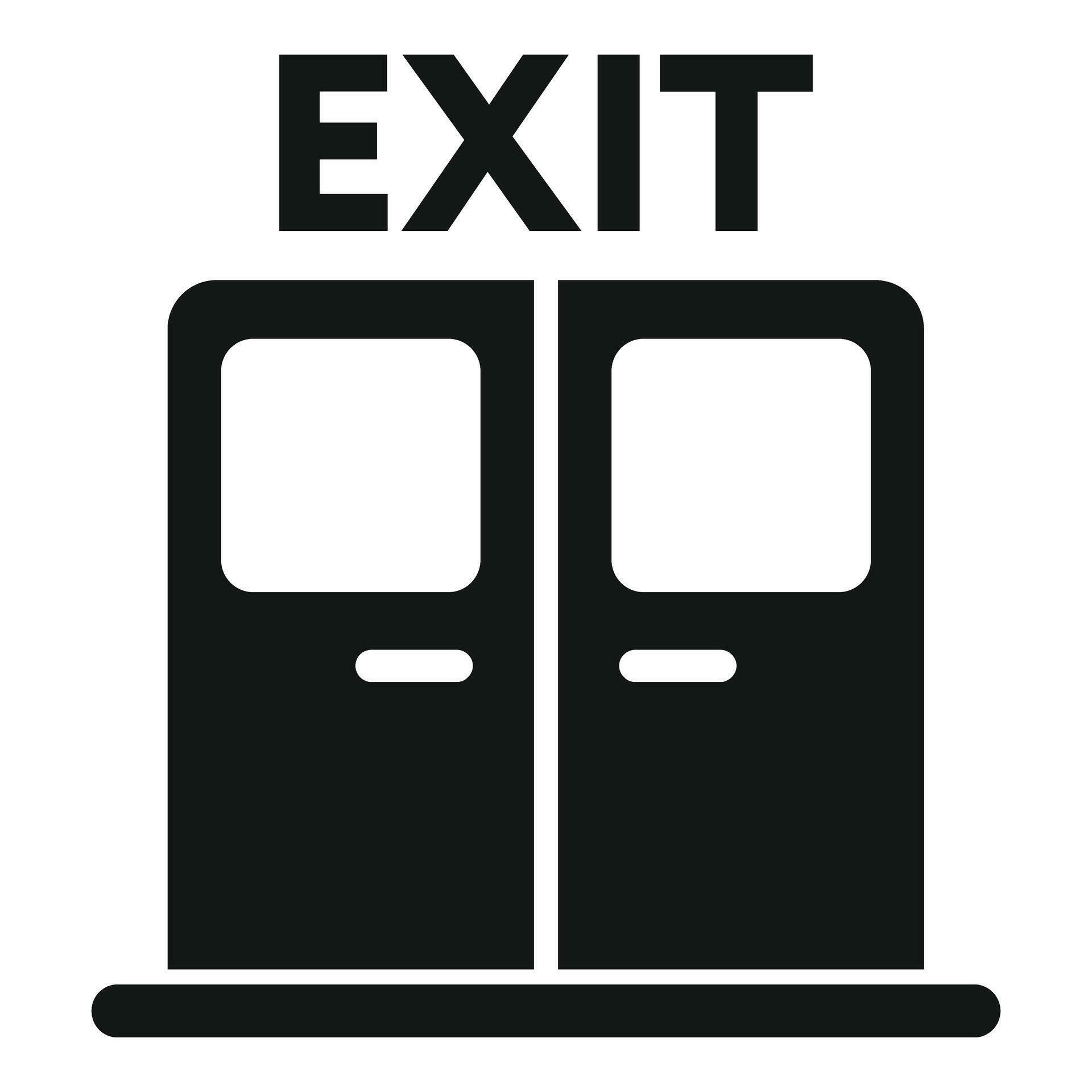 Exit doors icon simple vector. Alarm evacuate 32035525 Vector Art at Vecteezy