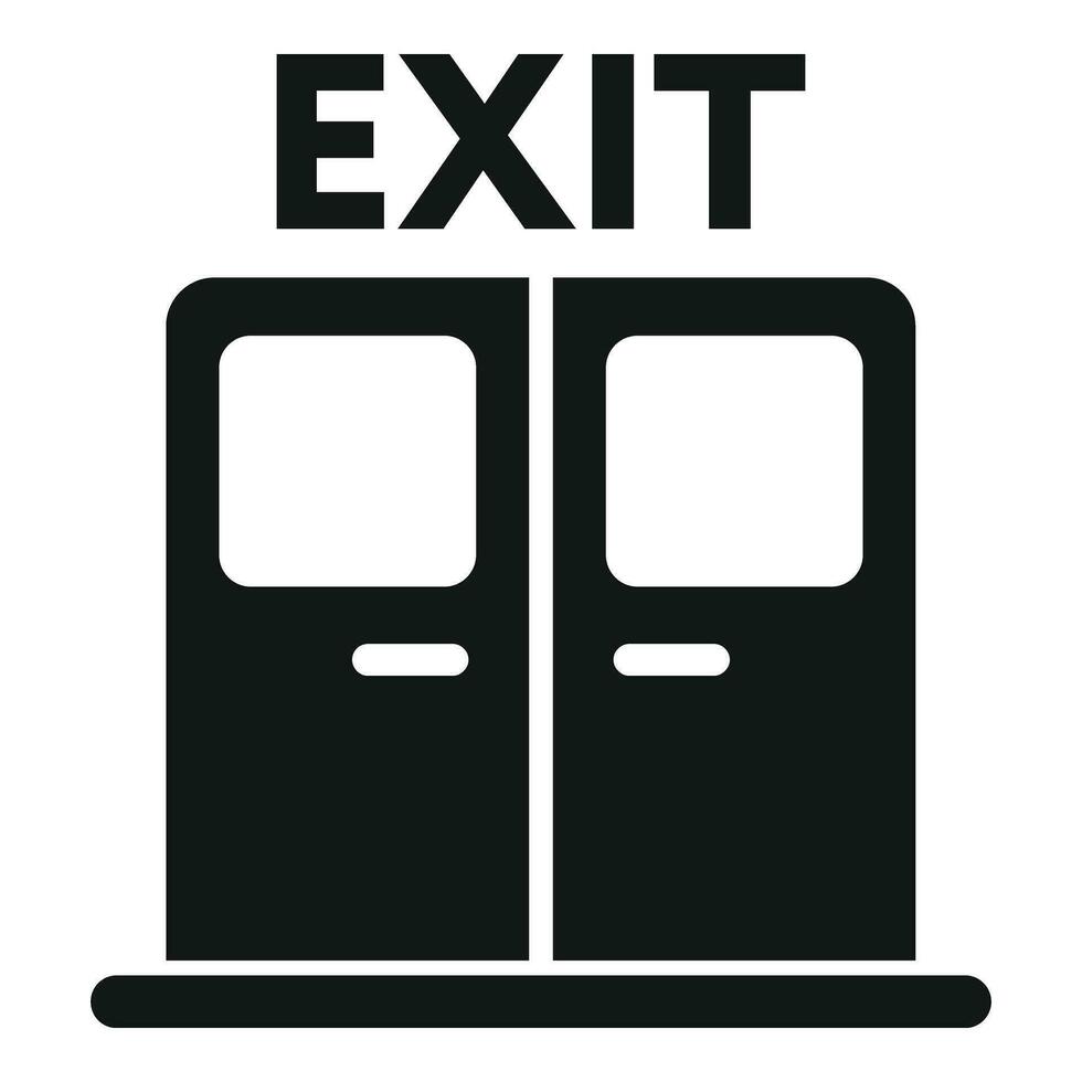 Exit doors icon simple vector. Alarm evacuate vector