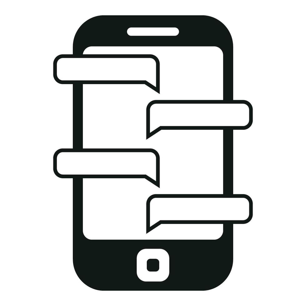 Phone big chat icon simple vector. Internet content vector