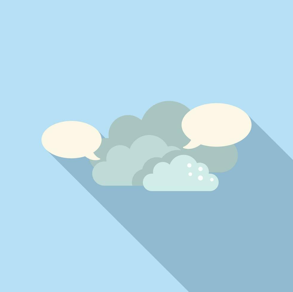 Cloud messaging icon flat vector. Social media vector