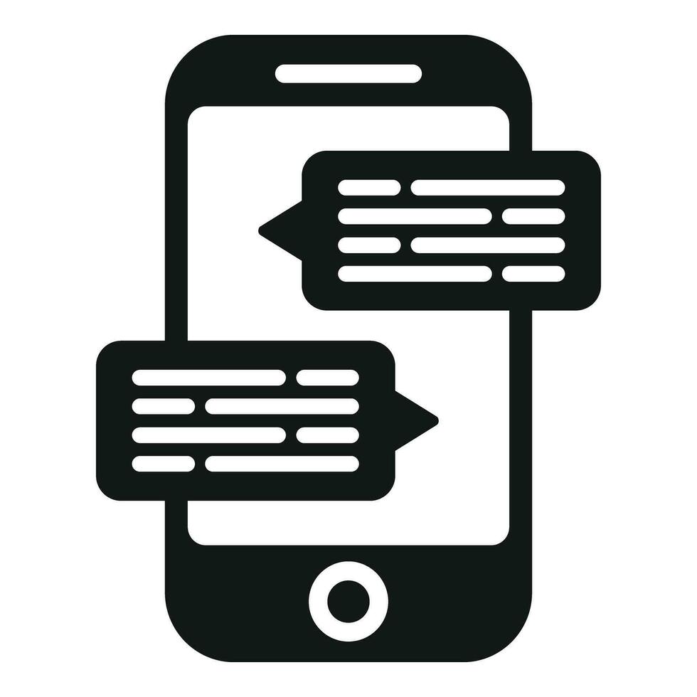 Chat phone icon simple vector. Bubble speech vector