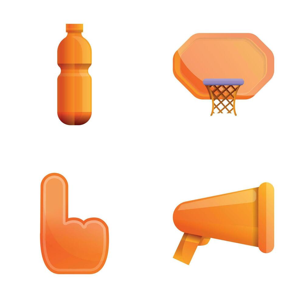 Basketball icons set cartoon vector. Sport equipment vector