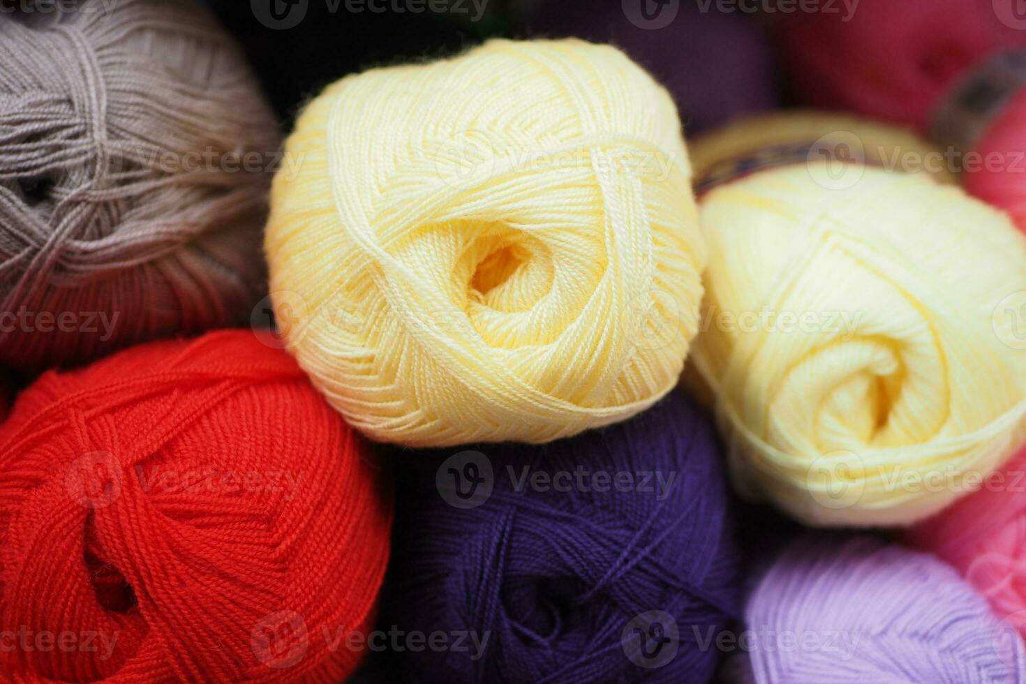 Knitting yarn for handmade winter clothes. photo