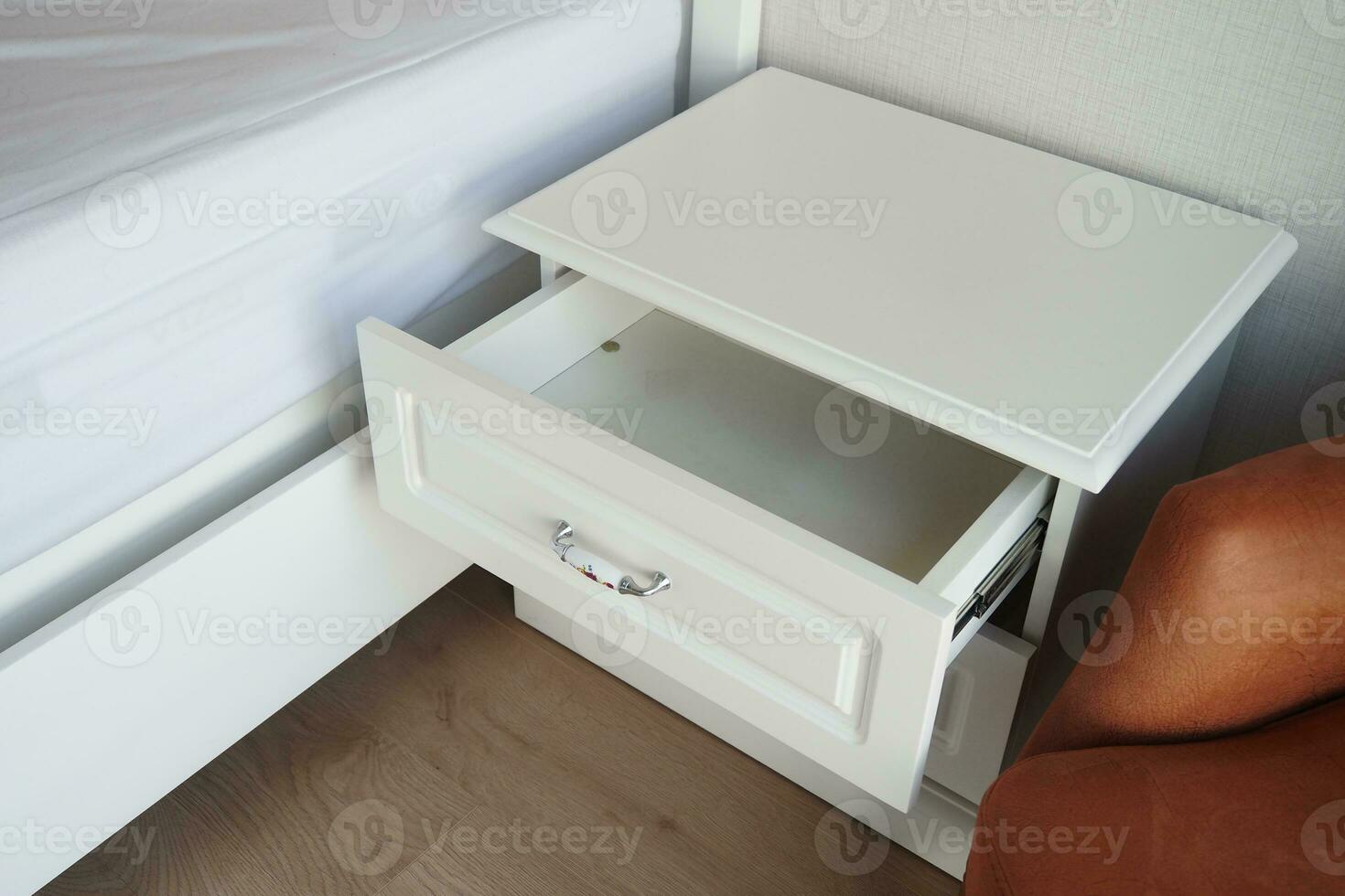 top view of a opened empty drawer photo