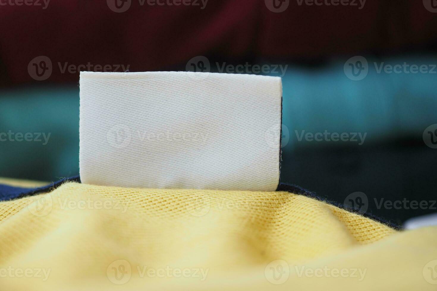 empty white label on a cloth photo