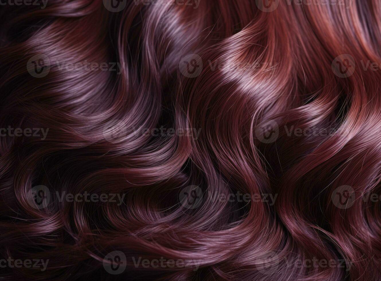 Close-up of curly and wavy brown hair background. AI Generated photo
