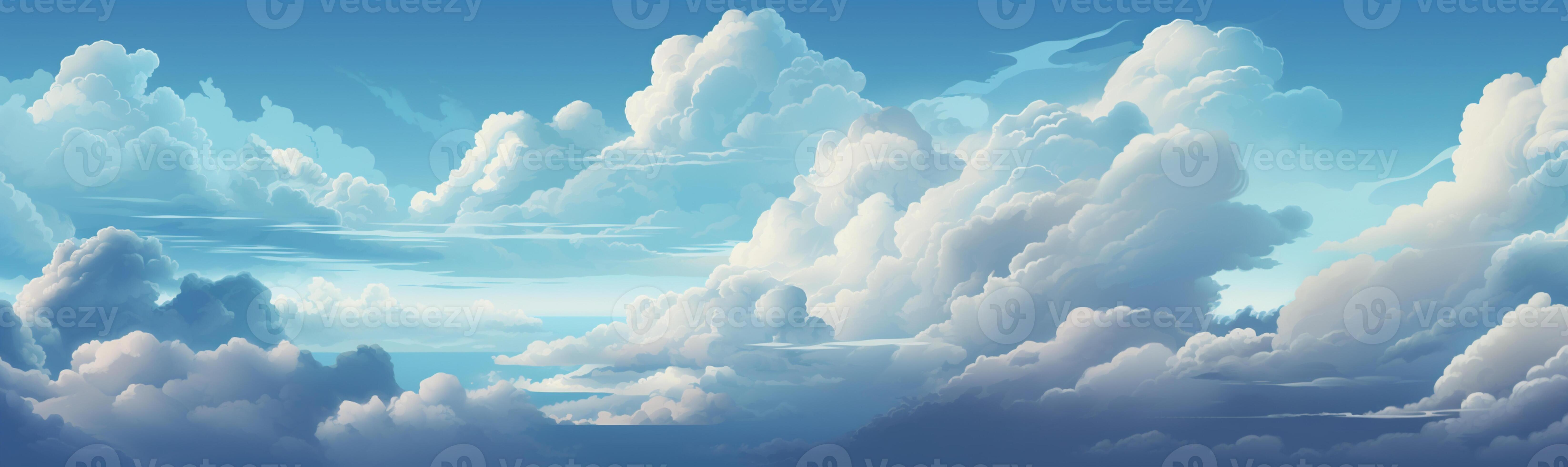 A serene and lovely blue sky background, adorned with soft white clouds