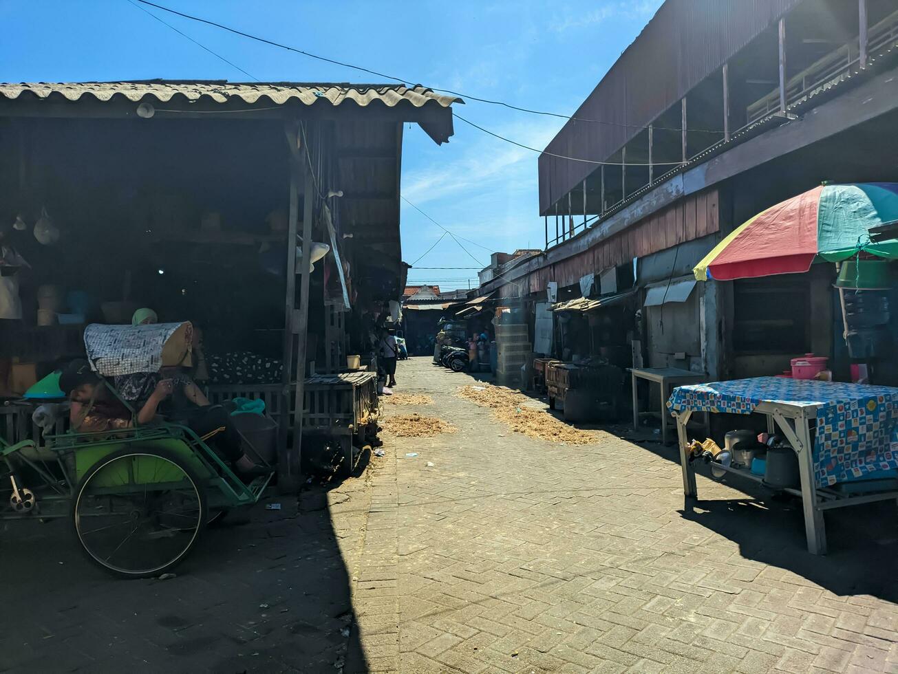 View of traditional market or pasar tradisional photo