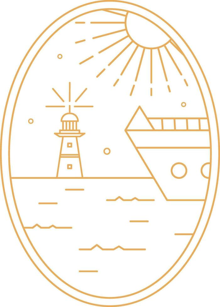 Ellipse Monoline Art Badge vector