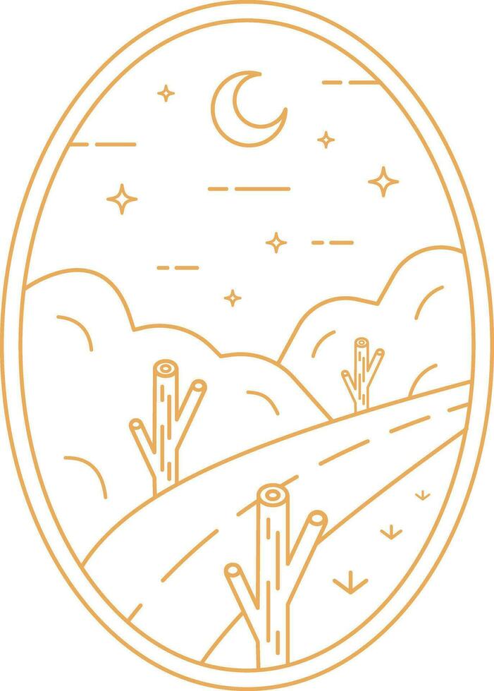 Ellipse Monoline Art Badge vector