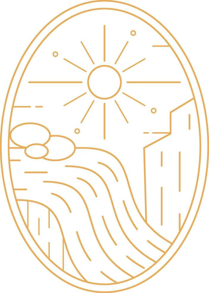 Ellipse Monoline Art Badge vector