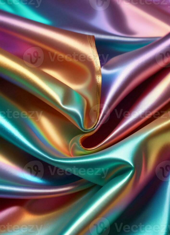 Holographic Fabric Texture Background AI Generative photo