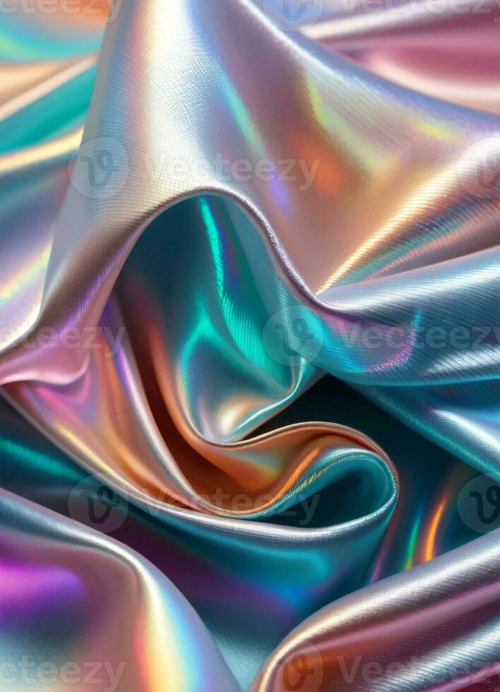 Holographic Fabric Texture Background AI Generative photo