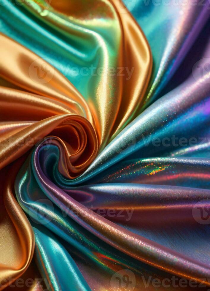 Holographic Fabric Texture Background AI Generative photo