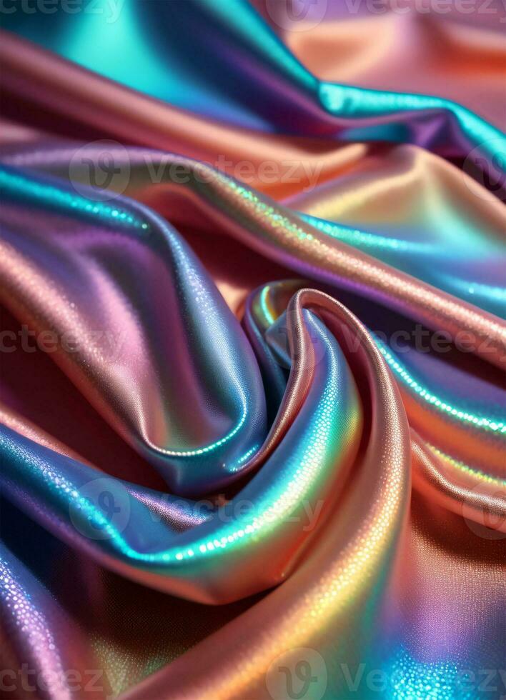 Holographic Fabric Texture Background AI Generative photo