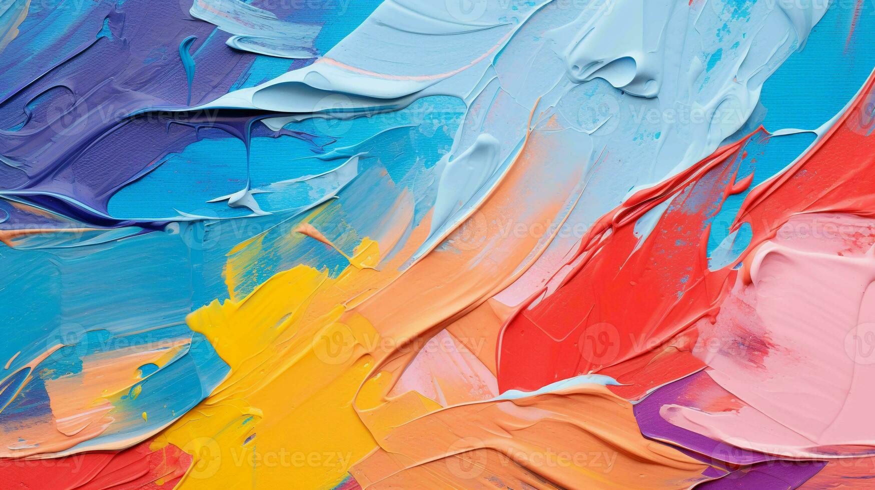 Vivid Abstract Canvas. Colorful, textured art with bold brushstrokes photo