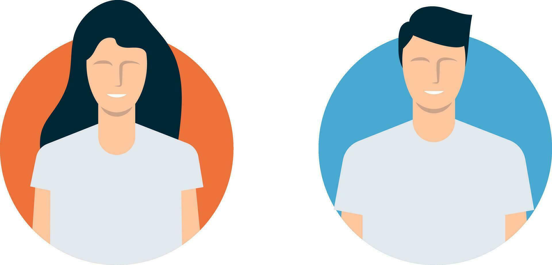 moderno avatares de hombre y mujer. plano diseño. vector ilustración