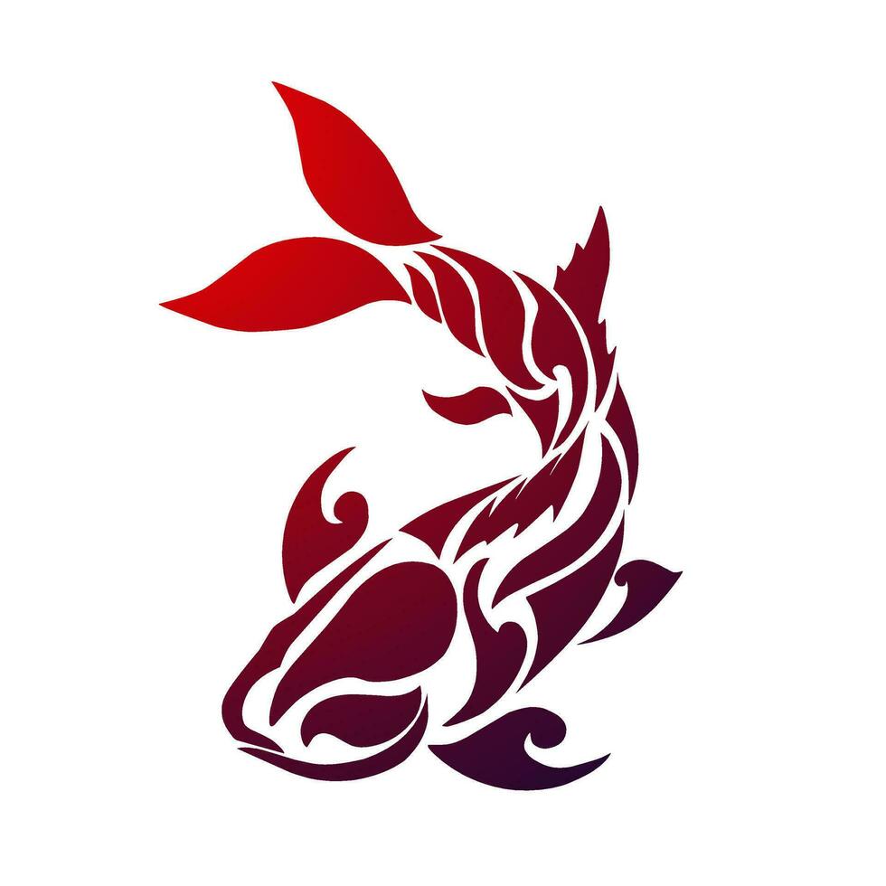 graphic vector illustration of design tribal art koi fish for tattoos