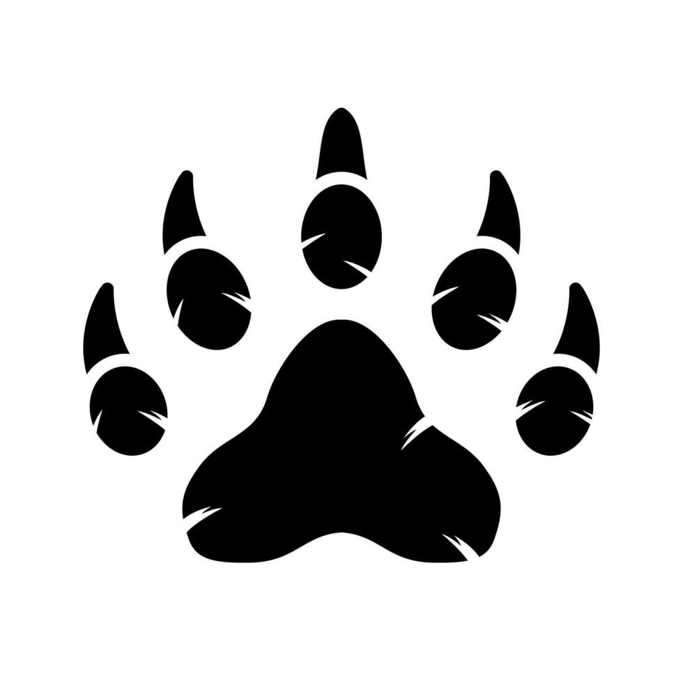 Vector paw print sticker animal vector clipart paper textured design
