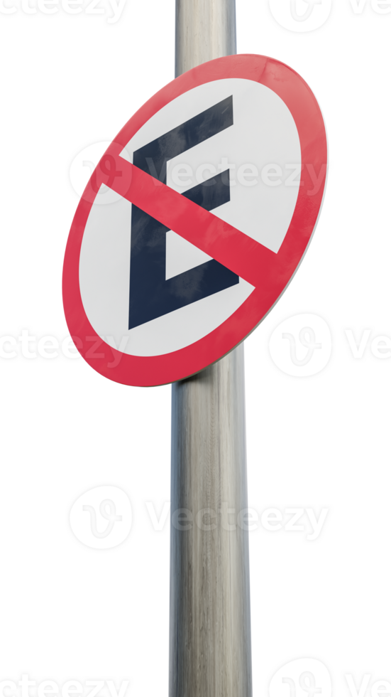 No parking sign. 3d render png