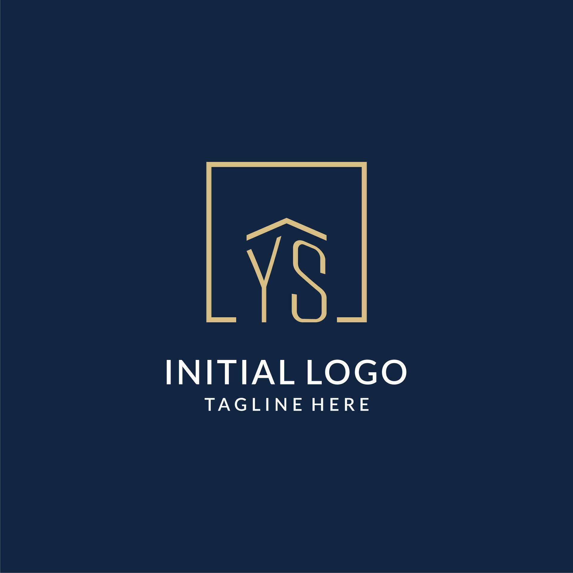 Initial YS square lines logo, modern and luxury real estate logo design