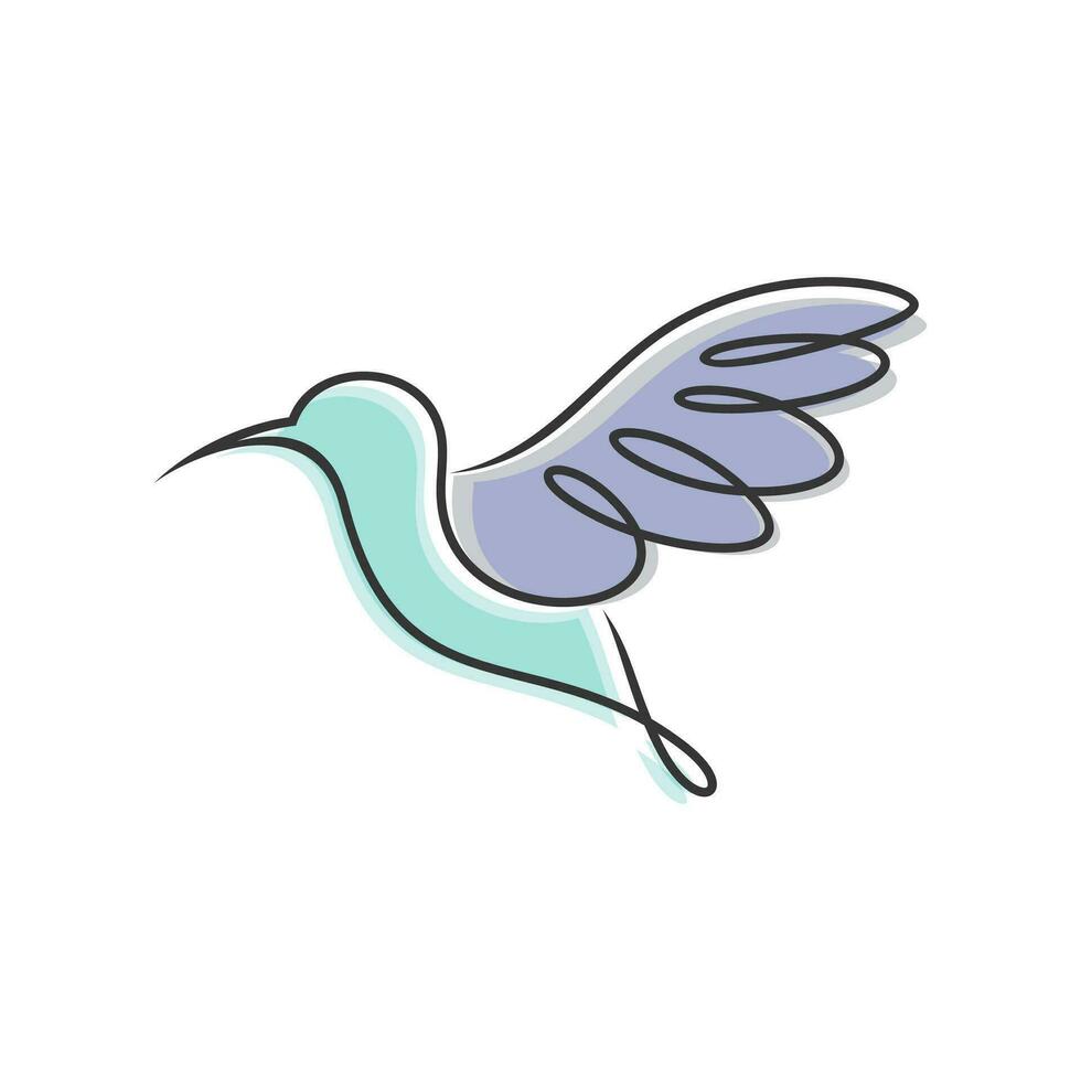 plantilla de vector de diseño de logotipo de colibrí