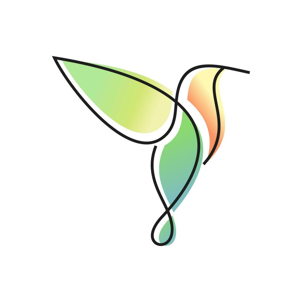 plantilla de vector de diseño de logotipo de colibrí