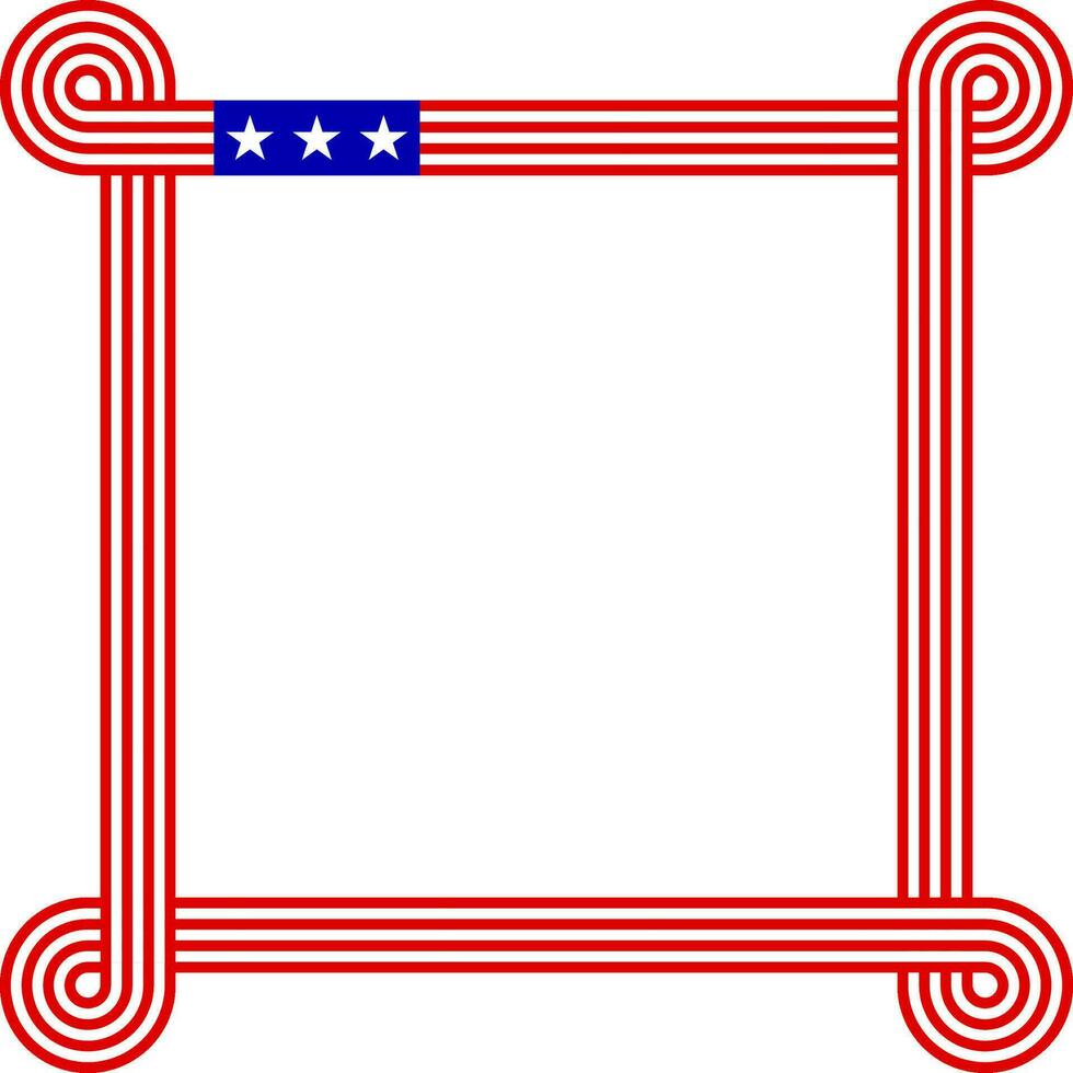 usa flag knot corner border vector
