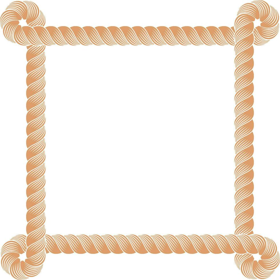 rope knot corner border vector