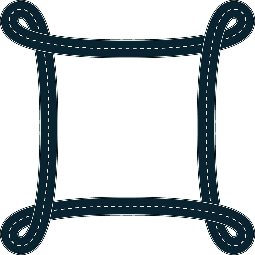 road knot corner border vector