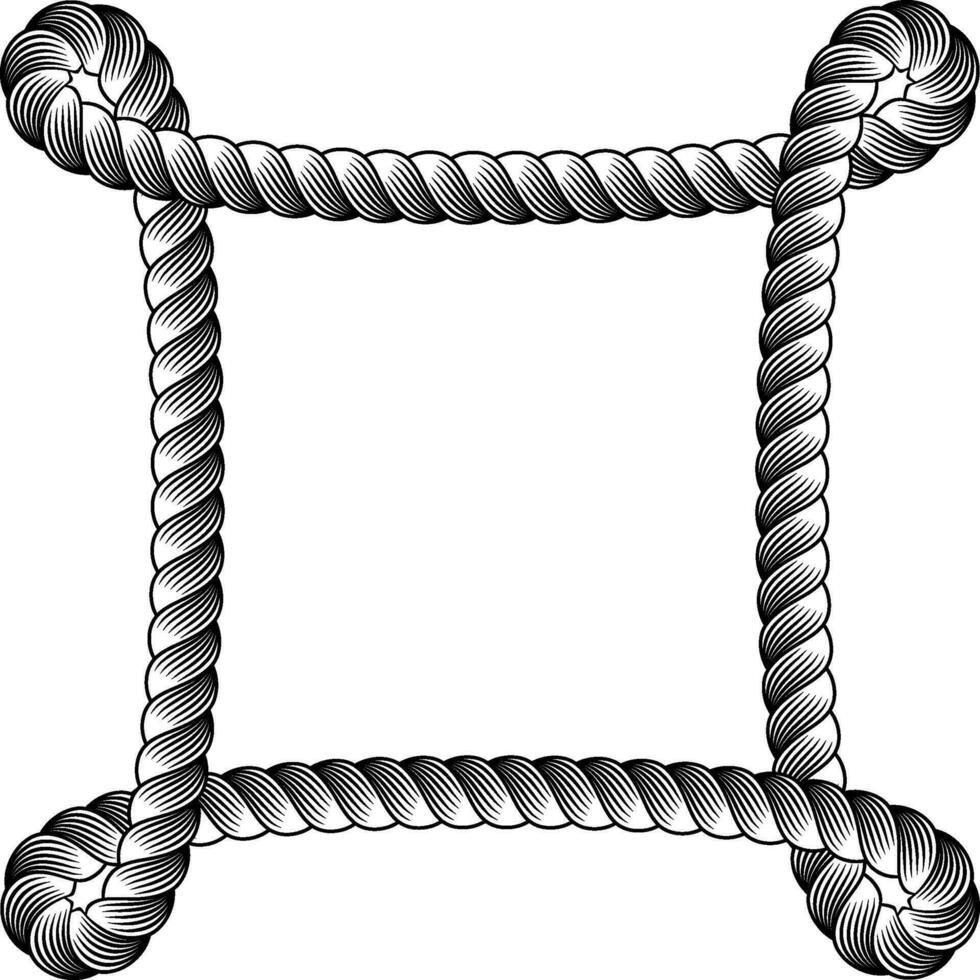 rope knot corner border vector