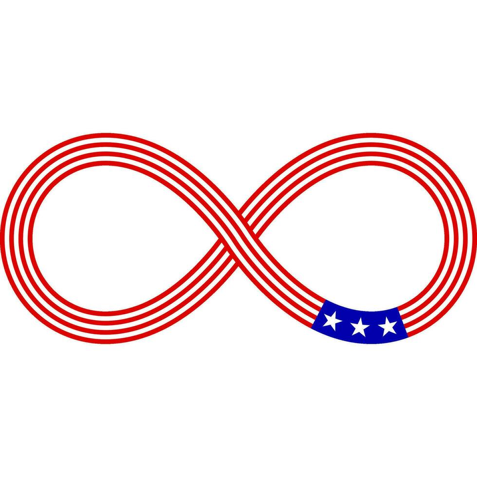 usa flag infinity line vector