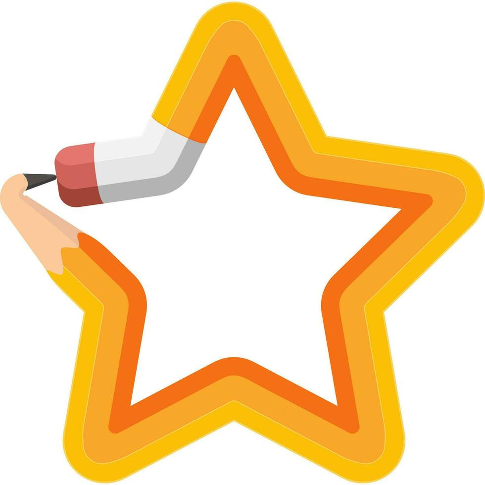 pencil star frame vector