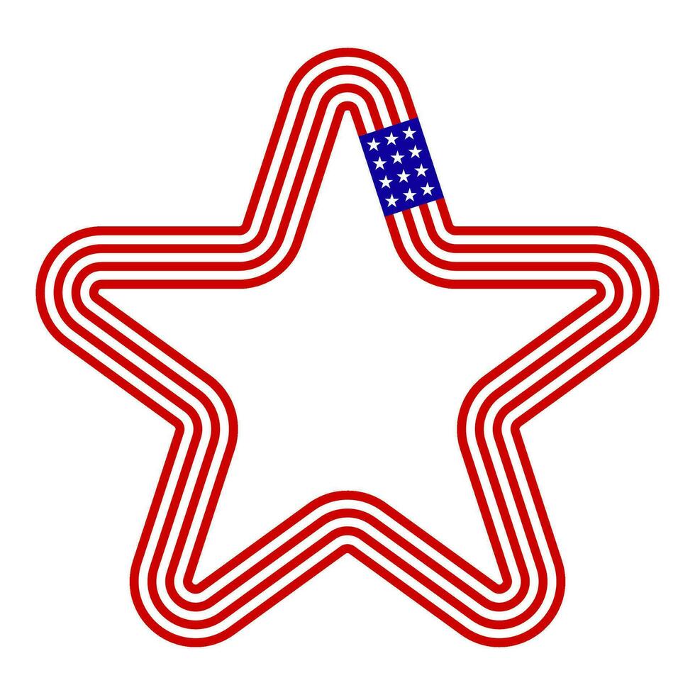 Star American flag frame vector