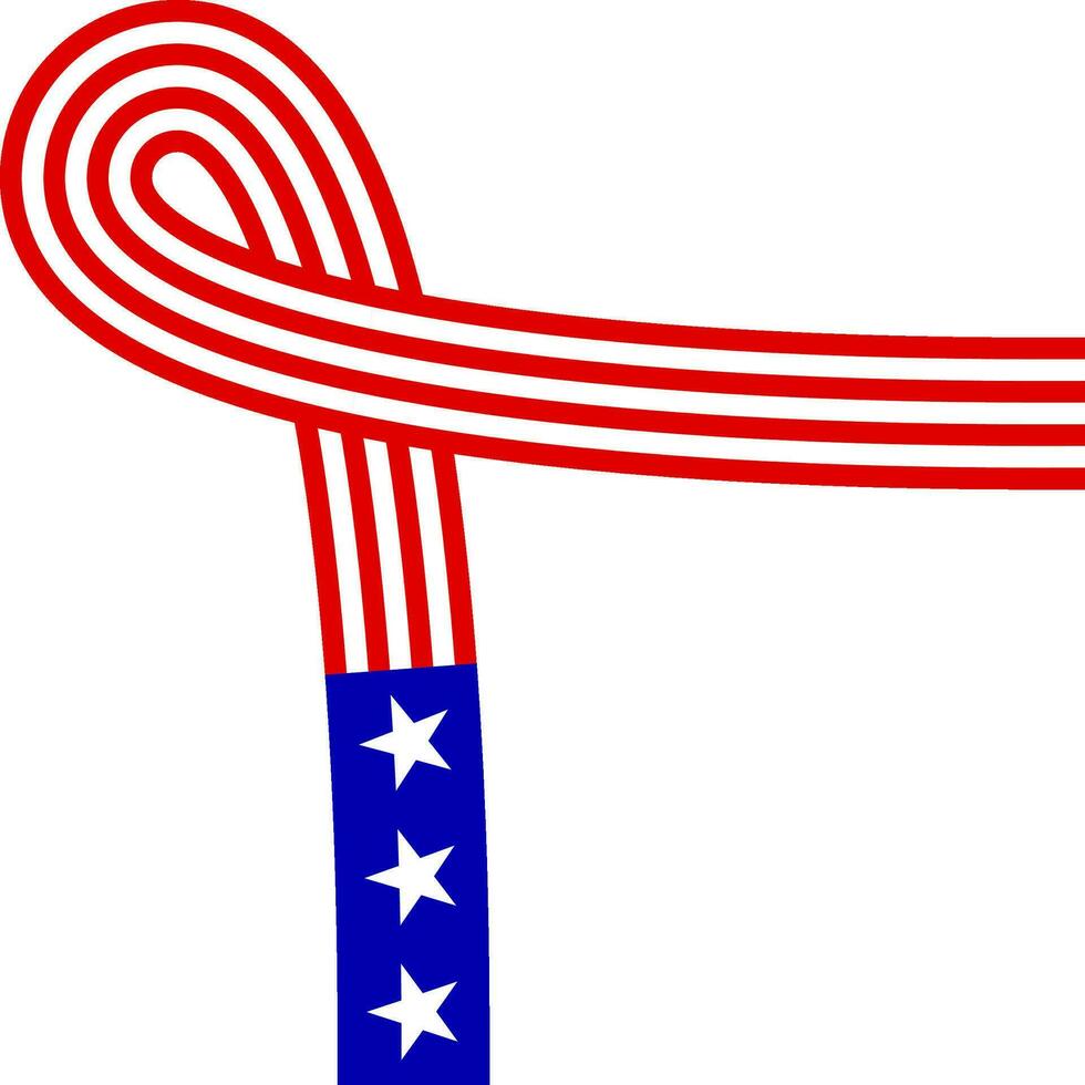 usa flag corner border vector