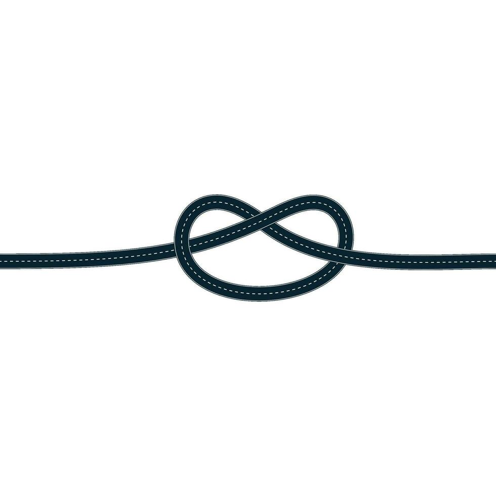 road knot line border vector