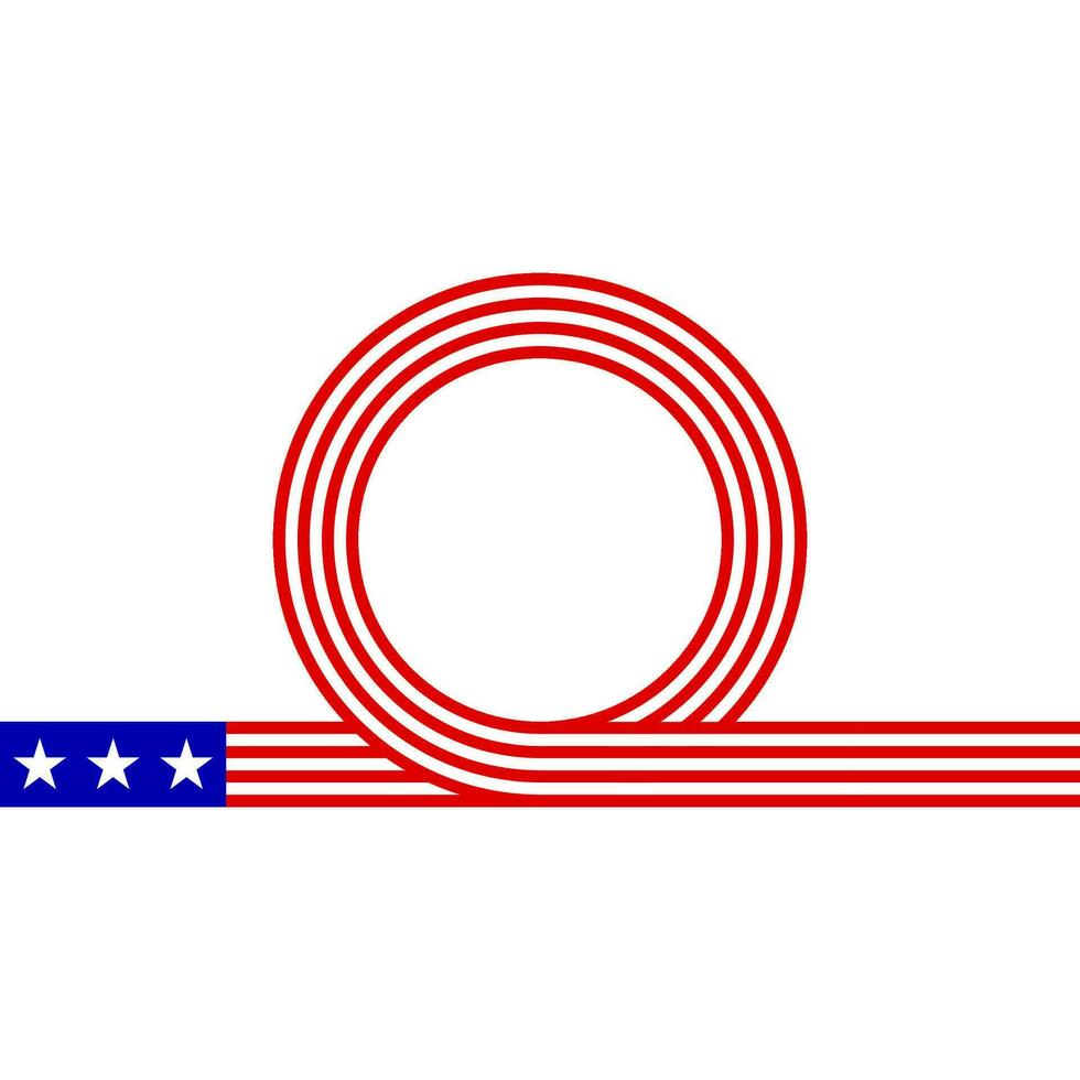 usa flag noose line border vector