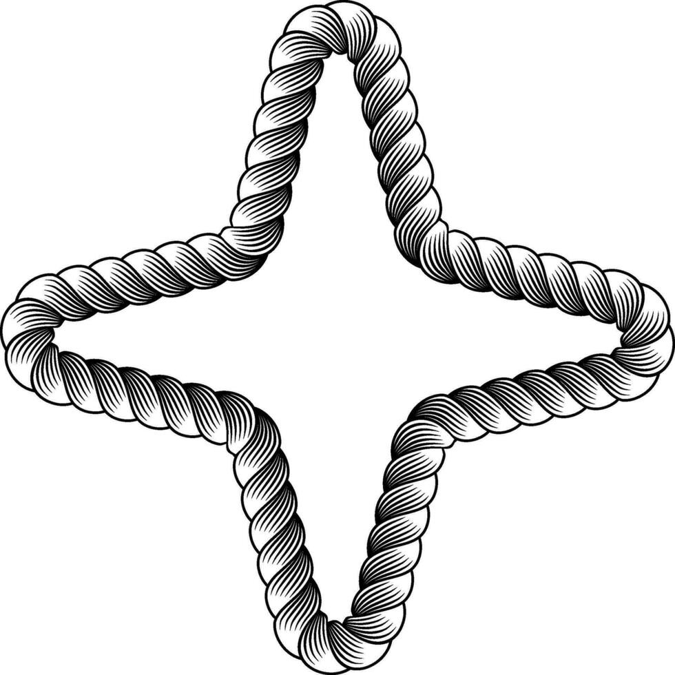 rope Sparkle Star frame vector