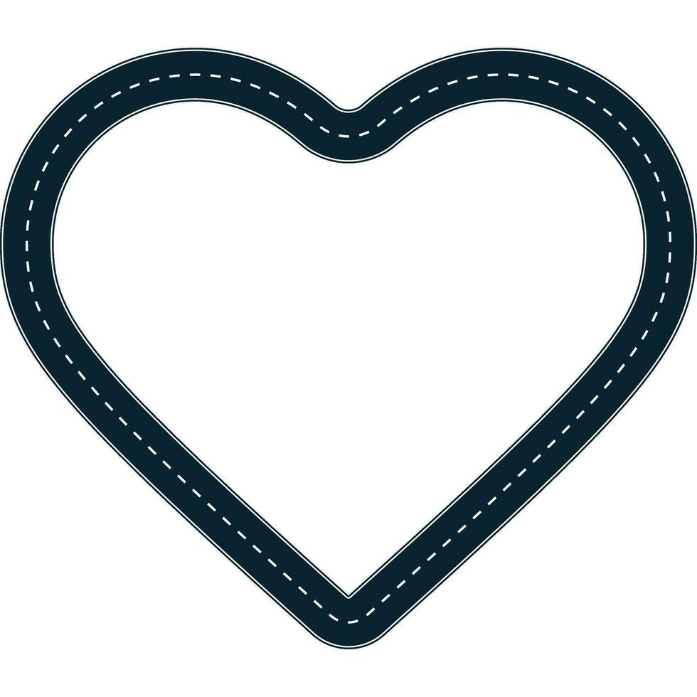 road heart frame vector